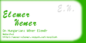 elemer wener business card